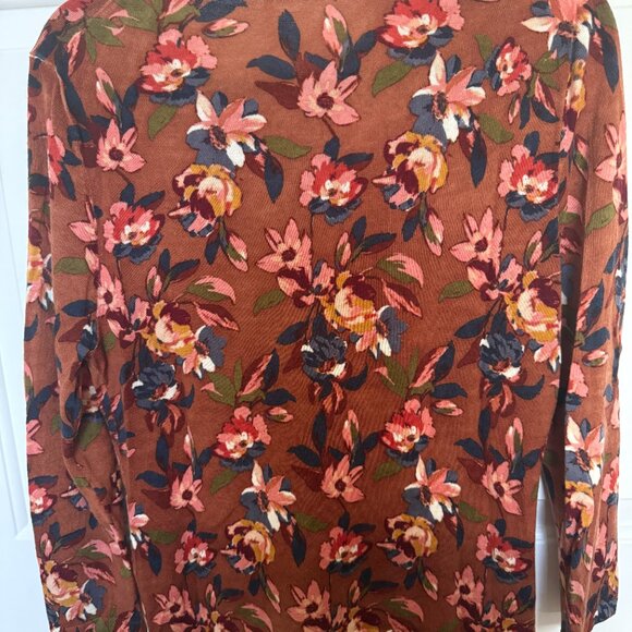 Garnet Hill Eco Signature Merino Wool Crew Neck Cardigan Sweater L - Picture 2 of 4